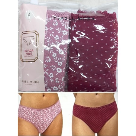 braga midi senora ysabel mora talla l color granate y rosa palo